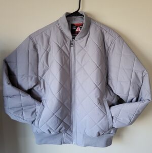 Spire Quilted Gray Bomber Jacket Mens Large Waterproof NWOT